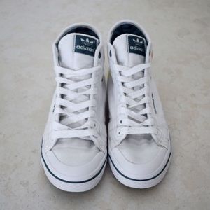 Adidas Hi-top white canvas with dots